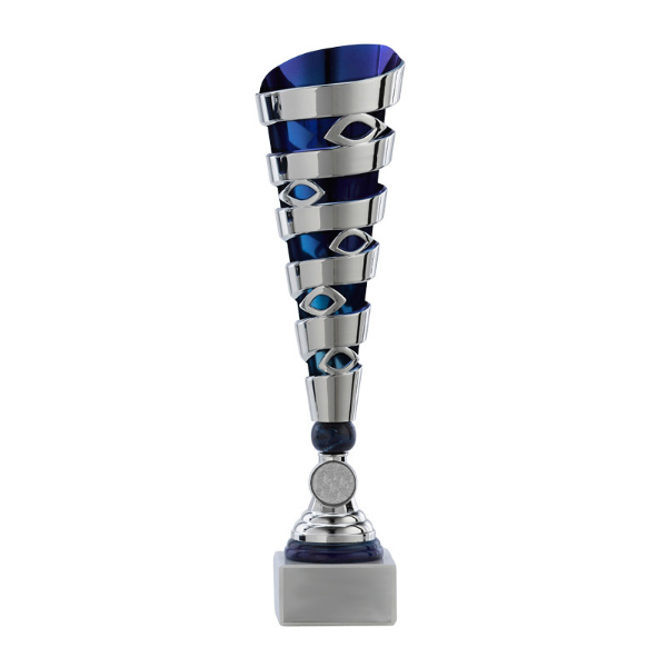 Pokal 91079 silber/blau 3 Größen 35, 36, 37cm