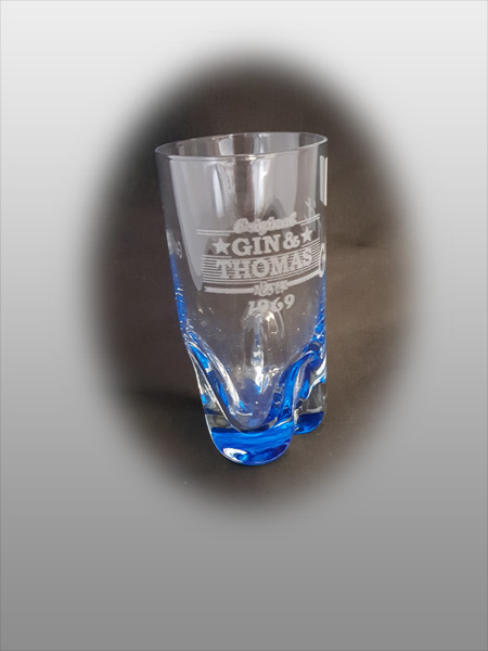 Longdrinkglas mit Lasergravur Gin