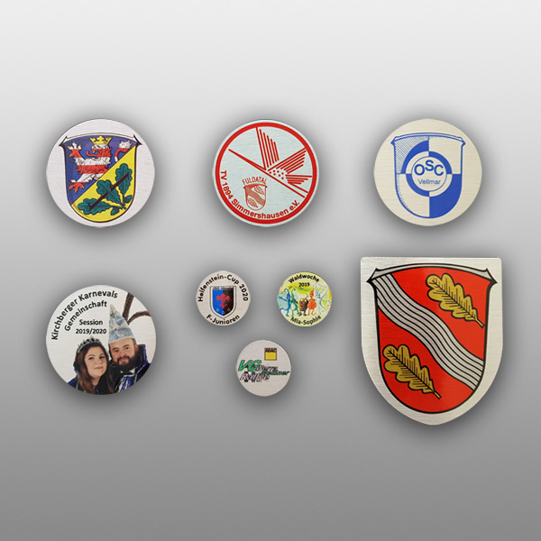 Embleme und Wappen farbig bedruckt für Pokale und Medaillen